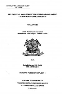 Implementasi Management Server Pada Radio Hybrid Cighra Menggunakan WEBRTC