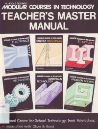 Schools Council-Modular Courses In technology-Teacher`s Master Manual