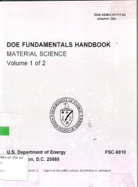 Image of DOE FUNDAMENTALS HANDBOOK (MATERIAL SCIENCE) VOLUME 1 OF 2