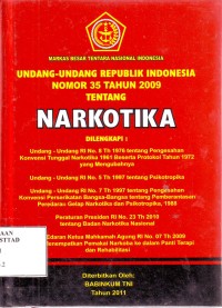 Image of Undang Undang Republik Indonesia Nomor 35 Tahun 2009 tentang Narkotika