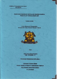Image of Rancang Bangun Instalasi Energi Surya Pada Alat Desalinasi Air