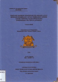 Image of Rancang Bangun Generator Pelindung Lutut Berbasis Biomekanik Untuk Pembangkit Energi Listrik Portable Guna Mendukung Operasional Militer Di Lapangan