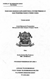 Image of Rancang Bangun Duplexer Pada System Pemancar Dan Penerima Radio Hybrid Cigra