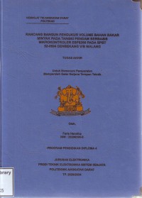 Rancang Bangun Pengukur Volume Bahan Bakar Minyak Pada Tangki Pendam Berbasis Mikrokontroler ESP8266 Pada SPBT 52-0604 Denbekang V/B Malang