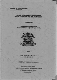 Image of Sistem Kendali Motor Penggerak Pada Automatic Mig Welding Robot