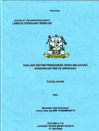 Image of Analisa Sistem Penggerak Roda Belakang Kendaraan Taktis Dipangga