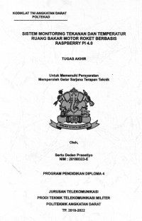 Sistem Monitoring Tekanan Dan Temperatur Ruang Bakar Motor Roket Berbasis Raspberry PI 4.0