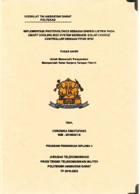 Image of Implementasi Photovoltaics Sebagai Energi Listrik Pada Smart Cooling Box System Berbasis Solar Charge Controller Dengan Fitur RFID
