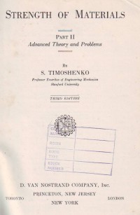 Image of Strength of Materials Part I Elementary Theory and Problems