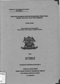 Image of Rancang Bangun Sistem Penggerak Roda Pada Wikan Tactical Electric Vehicle