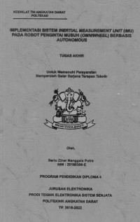 Implementasi Sistem Inertial Measurement Unit (IMU) Pada Robot Pengintai Musuh (Omniwheel) Berbasis Autonomous